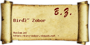 Biró Zobor névjegykártya